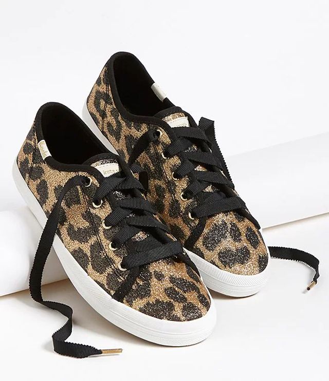 Keds X kate spade new york Girls' Leopard Print Glitter Kickstart Sneakers  (Toddler) | Pueblo Mall