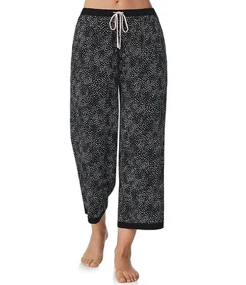 Kensie Jersey Knit Dotted Coordinating Cropped Sleep Pants