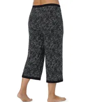 Kensie Plus Jersey Knit Dotted Coordinating Cropped Sleep Pants