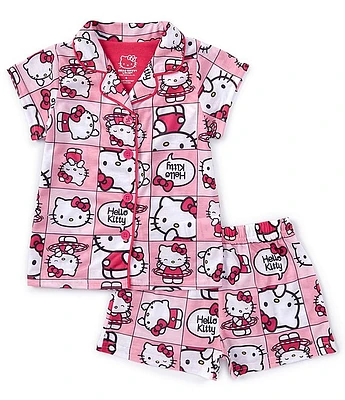 Komar Kids Little/Big Girls 4-10 Hello Kitty Short Sleeve Pajama Top & Matching Shorts Set