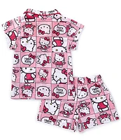 Komar Kids Little/Big Girls 4-10 Hello Kitty Short Sleeve Pajama Top & Matching Shorts Set