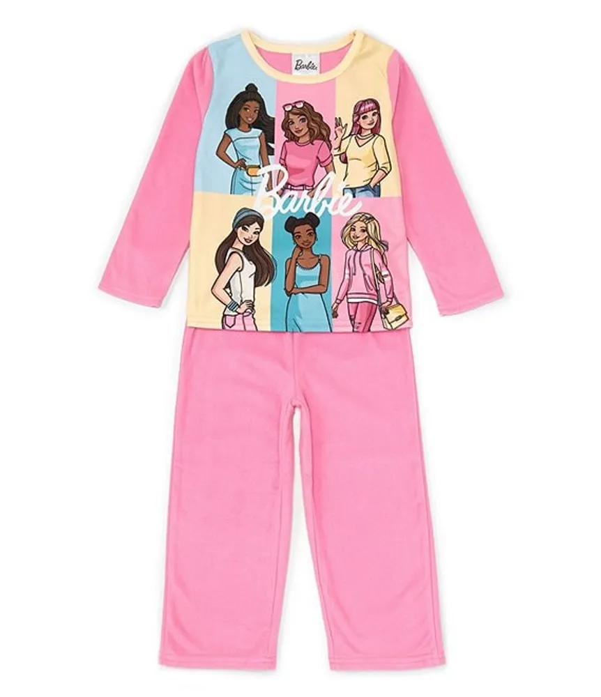 Komar Kids Little/Big Girls 4-10 Long Sleeve Barbie™ Pajama T-Shirt & Pant Two Piece Set