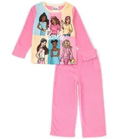 Komar Kids Little/Big Girls 4-10 Long Sleeve Barbie™ Pajama T-Shirt & Pant Two Piece Set