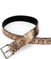 Kurt Geiger London 1.5#double; Metallic Snake Print Leather Belt
