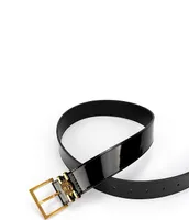 Kurt Geiger London 1.5#double; Gold Hardware Patent Leather Belt