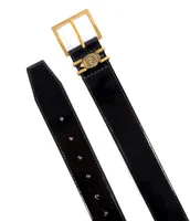 Kurt Geiger London 1.5#double; Gold Hardware Patent Leather Belt