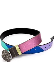 Kurt Geiger London 38mm Reversible Metallic Rainbow Leather Belt