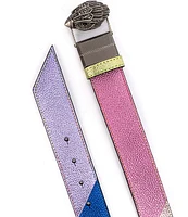 Kurt Geiger London 38mm Reversible Metallic Rainbow Leather Belt