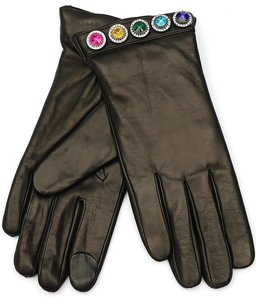 Kurt Geiger London Rainbow Stones Leather Gloves