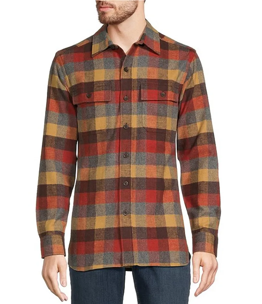 L.L.Bean Chamois Long Sleeve Plaid Woven Shirt