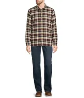 L.L.Bean Fleece-Lined Plaid Flannel Long Sleeve Woven Shirt
