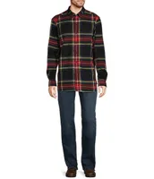 L.L.Bean Scotch Medium Tartan Plaid Flannel Long Sleeve Woven Shirt