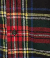 L.L.Bean Scotch Medium Tartan Plaid Flannel Long Sleeve Woven Shirt