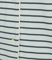 L.L.Bean Super-Soft Shrink-Free Button Front Striped Nightshirt