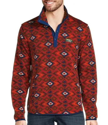 L.L.Bean Sweater Fleece Geo Print Pullover