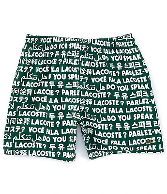 Lacoste Big Boys 8-16 AOP #double;Do You Speak Lacoste#double; Drawstring Swim Shorts