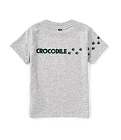 Lacoste Little Boys 2T-6T Short Sleeve Wraparound Crocodile Claw Print T-Shirt