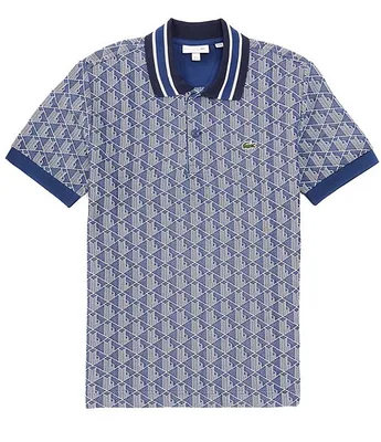 Lacoste Monogram Jacquard Short Sleeve Polo Shirt