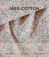 Laura Ashley 200-Thread Count Loveston Cotton Percale Sheet Set