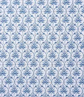 Laura Ashley 300-Thread Count Rosemarie Geometric Blue Cotton Sateen Sheet Set