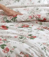 Laura Ashley Ashfield Red And Green Cotton Flannel Reversible Comforter Mini Set