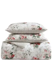 Laura Ashley Ashfield Red And Green Cotton Flannel Reversible Comforter Mini Set