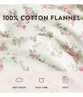 Laura Ashley Audrey Pink Floral Cotton Flannel Sheet Set