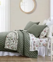 Laura Ashley Diamond Stitch Plush Velvet Quilt Bonus Set