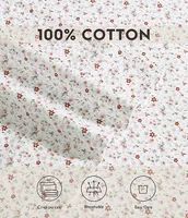 Laura Ashley Evie Pink Floral Cotton Sateen Sheet Set