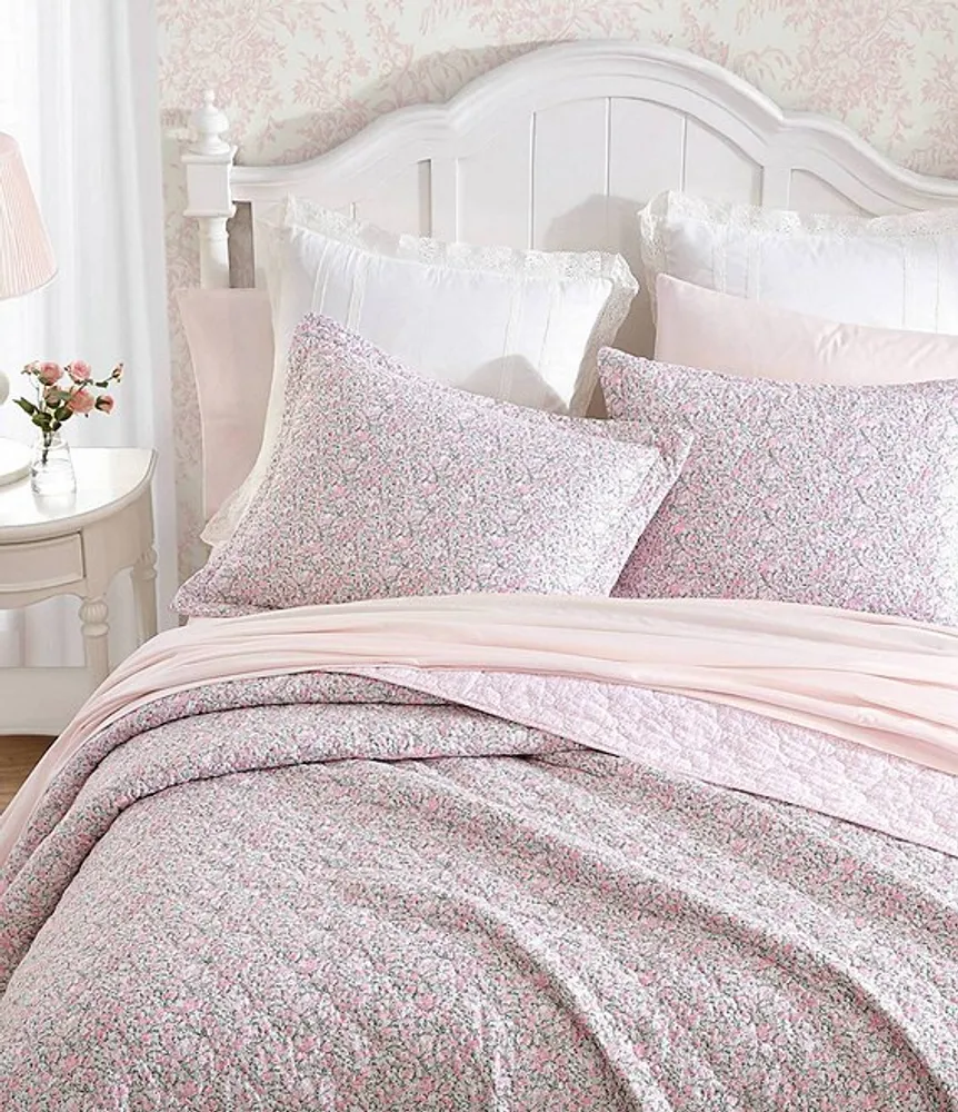 Laura Ashley Bramble Floral Cotton Reversible Comforter Set - Bed