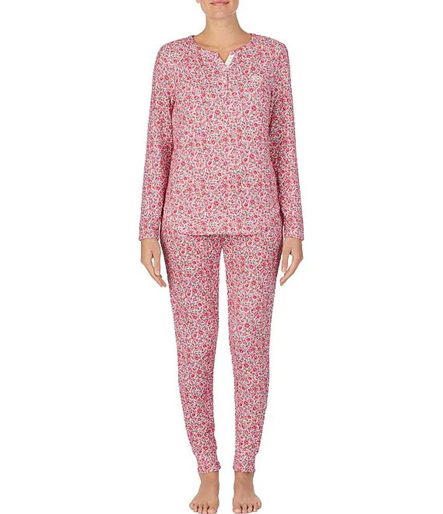 Lauren Ralph Lauren Floral Print Knit Henley Pajama Set | Alexandria Mall
