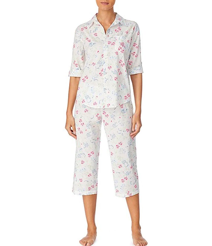 Lauren Ralph Lauren Floral Print Woven Lawn Capri Pajama Set | Alexandria  Mall
