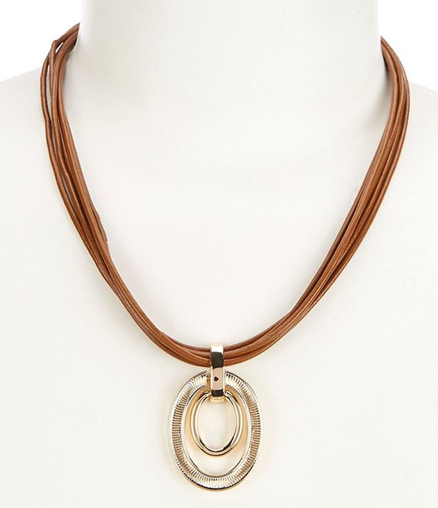 Lauren Ralph Lauren Leather Pendant Necklace | Brazos Mall