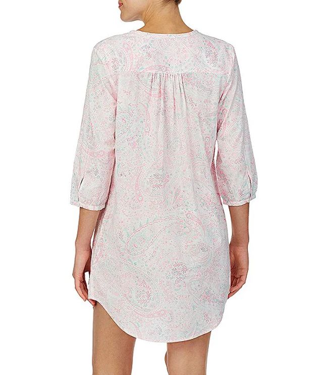 Lauren Ralph Lauren Paisley Print Woven Lawn Sleep Shirt | Brazos Mall