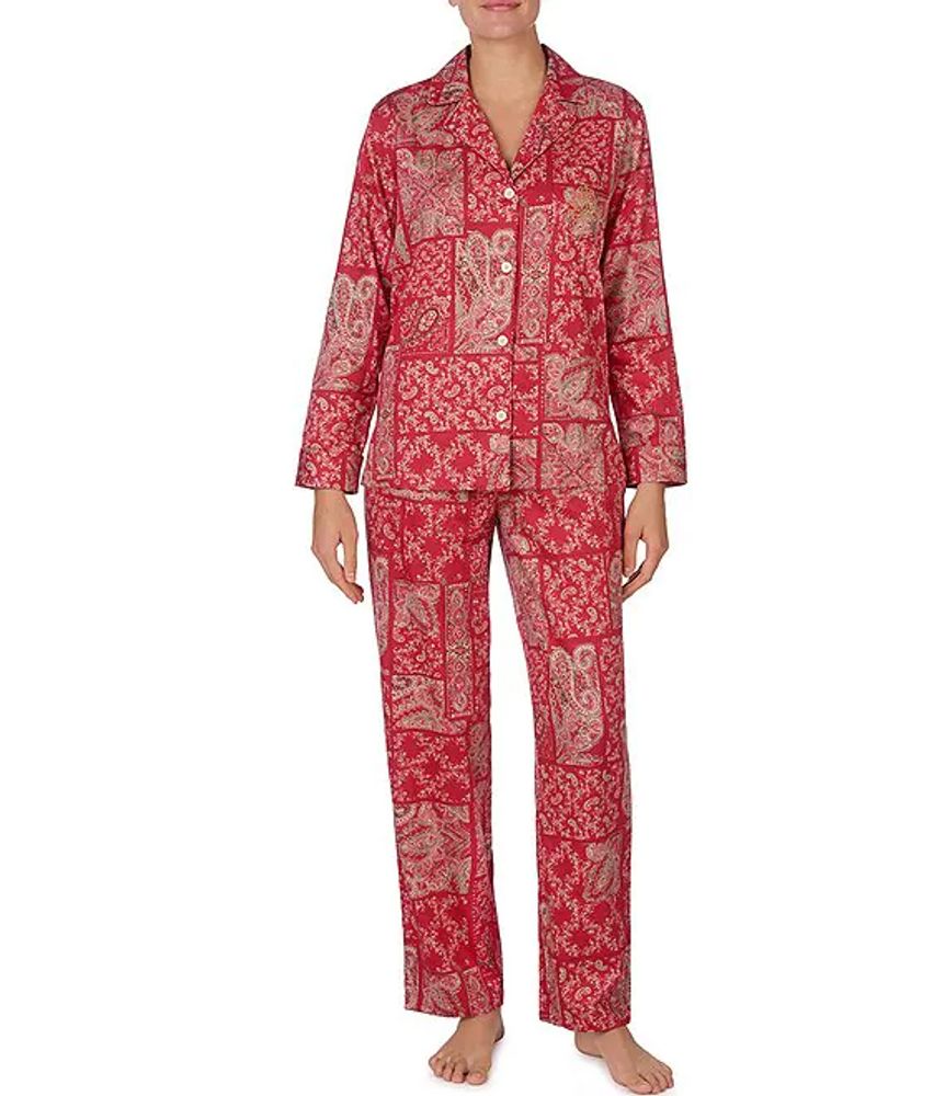 Lauren Ralph Lauren Petite Paisley Print Matte Sateen Pajama Set | Brazos  Mall