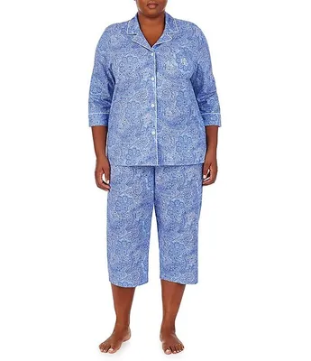 Lauren Ralph Striped Print Bermuda Coordinating Pajama Set