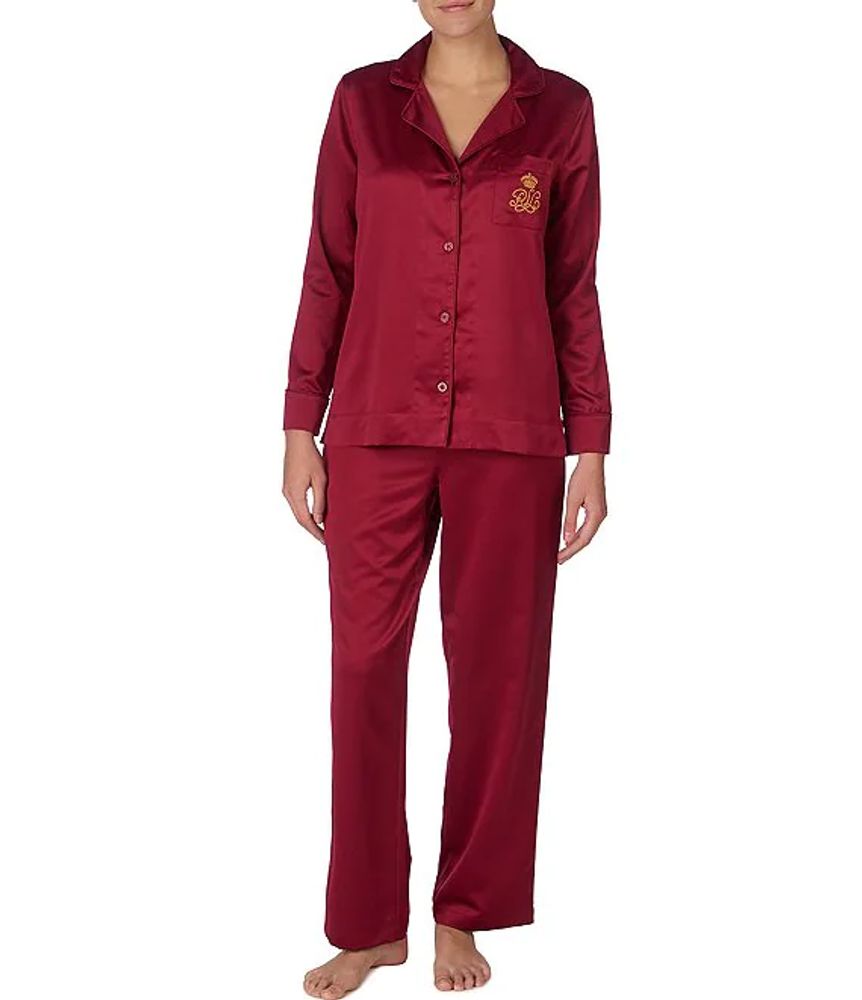 Lauren Ralph Lauren Solid Matte Satin Pajama Set | Alexandria Mall