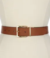 Lauren Ralph Lauren Square 1.25#double; Reversible Crosshatch Leather Belt