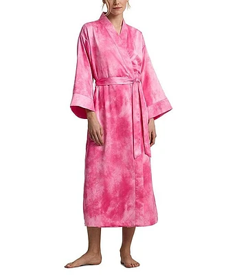 Lauren Ralph Tie Dye Print Kimono Long Robe