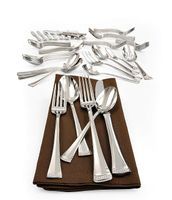 Lenox Portola Modern Sculpted 65-Piece Stainless Steel Flatware Set