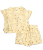 Levi's® Baby Girls 12-24 Months Short Sleeve Gingham Blouse & Matching Shorts Set