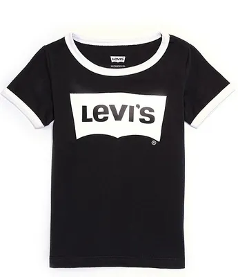 Levi's® Little Girls 2T-6X Short-Sleeve Batwing Ringer T-Shirt