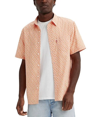 Levi's® Short Sleeve Diamond-Print Woven Shirt