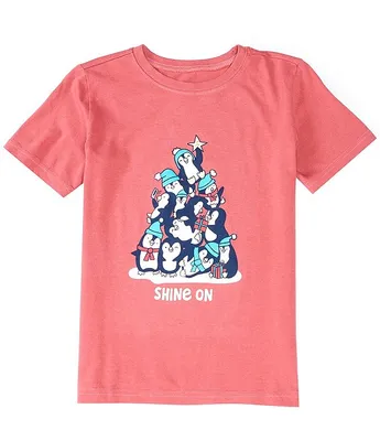 Life is Good Big Girls 7-14 Short-Sleeve Shine On Penguins Graphic T-Shirt