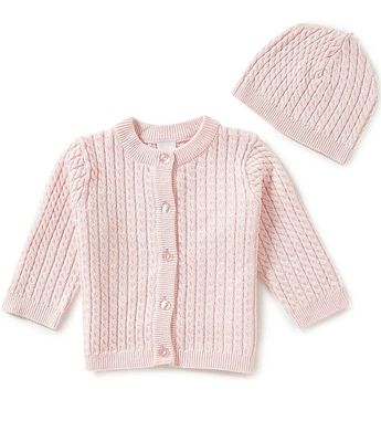 Little Me Baby 3-12 Months Huggable Cable-Knit Sweater and Hat Set
