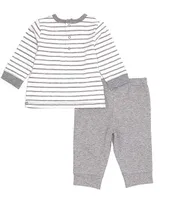 Little Me Baby Boys 3-12 Months Dalmatian Long-Sleeve Striped T-Shirt & Solid Jogger Pant Set