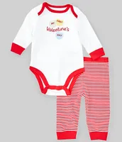 Little Me Baby Boys 3-12 Months First Valentine Long-Sleeve Bodysuit & Striped Pant Set