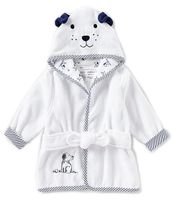 Little Me Baby Boys Newborn-9 Months Puppy Toile Hooded Bath Robe