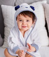 Little Me Baby Boys Newborn-9 Months Puppy Toile Hooded Bath Robe