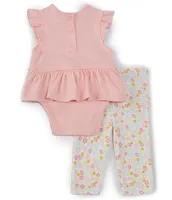 Little Me Baby Girls 3-12 Months Bunny Short Sleeve Skirted Bodysuit & Flower-Printed Pant Set